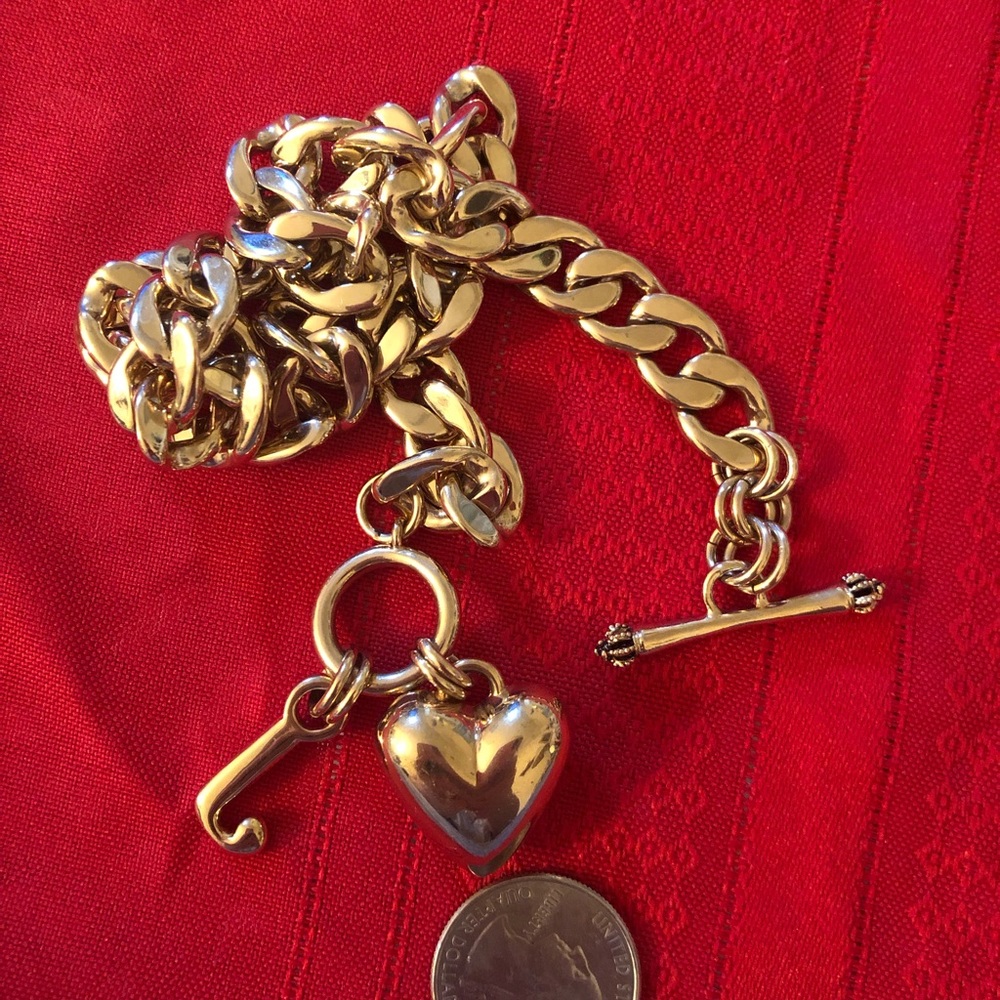 NWOT Vintage Juicy Couture Puffy Heart Banner Necklace - Picture 6 of 6